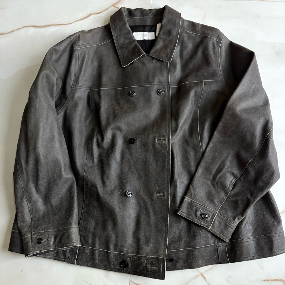 Elisabeth Leather Double Breasted Jacket